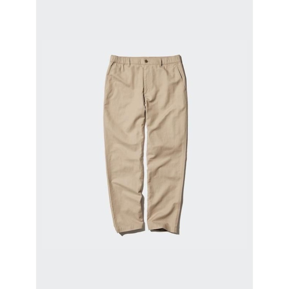 Uniqlo Cream Linen Tapered Pants Womens Size L Waist 33-36 470598
